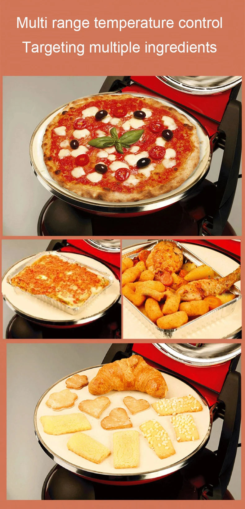 Elektrische Scone Maschine Pfannkuchen Backform 12 Zoll handgemachte italienische Pizza ofen Crêpe Bratpfanne Brot Abtauen Grill Herd Röster