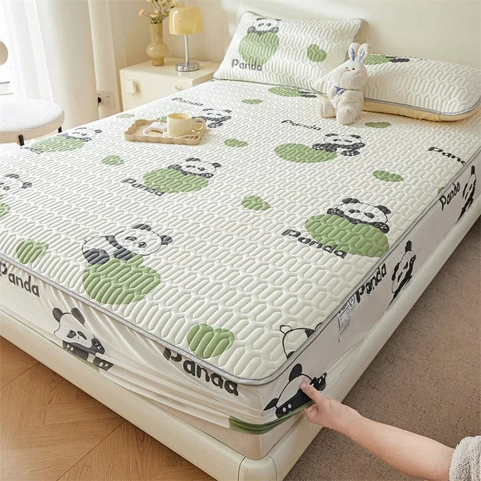 Cartoon Cute Pattern Cooling Fitted Sheet Single Natural latex fabric Soft cushion for Bedding Slow rebound Non-Slip Mattress