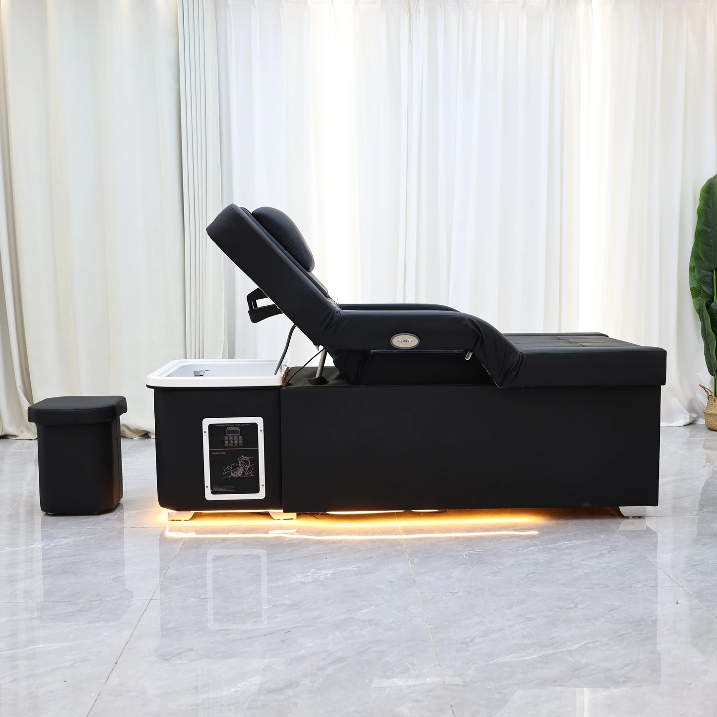 XinSheng Elektrisch verstellbares Lift-Shampoo-Bett, Massagetisch, All-in-One-Salon-SPA-Massagebett mit Haarwaschbecken und Fußbad