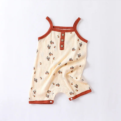 0-24m Neugeborenes Kind Baby Stram pler Mädchen Jungen Sommerkleid ung ärmel los schulter frei Overall niedlichen süßen Bodysuit Outfit