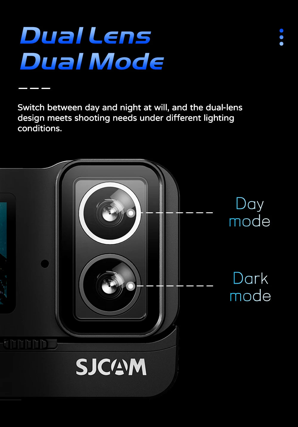 SJCAM SJ20 4K Anti-Shake Action Camera Dual Lens Waterproof 5G WiFi Touch Screen Motion Detection Multifunctional Sports Cam.