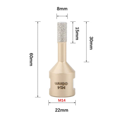6mm-120mm M14 Gewinde Gelötete Diamantkernbohrer Lochsäge Keramikfliesen Granit Marmor Lochöffner Werkzeuge Trockenbohrer