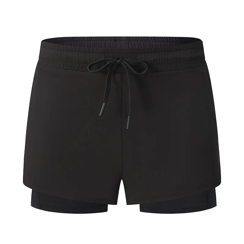 Women Shorts Mesh Outdoors Sports Running Gym Yoga Shorts Bilayer Mesh Yoga Sports Shorts Female Sports Running Gym Yoga Shorts.