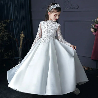 Mädchen Erstkommunion Kleid Blumen mädchen Hochzeit Pailletten Kleider für Kinder Klavier Leistung Vestidos Kinder Festzug Ballkleid