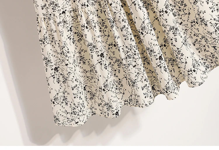 Zjaiss Autumn 2025 Floral Pleated A- Line Skirt Vintage Draped Elegant Chinese Style Women's Half-length Skirts With Lining.