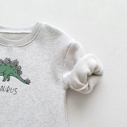 Neuankömmling Cartoon Dino Print Baby Neugeborenen Stram pler Säuglings mädchen Overalls Langarm Jungen Kleidung ein Stück