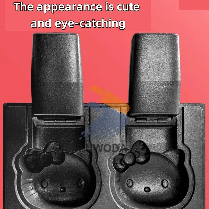 High Cost-Performance Electric Heating Waffle Making Machine Kitty Shaped Non-Stick Snack Cake Machine Open Mouth Waffle Maker.
