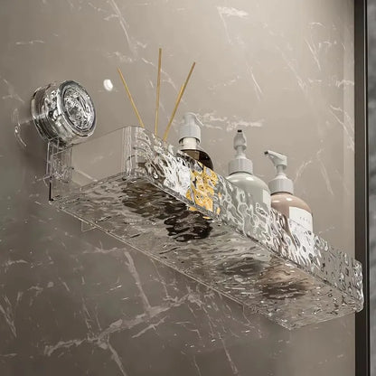 Wellpappe-Saugnapf-Aufbewahrungsregal für Badezimmer, Wandmontage, nicht stanzbar, Waschraum, Waschbecken, Waschbecken, Eck-Duschgel-Aufbewahrungsregal