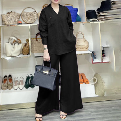 2025 ZANZEA Fashion Lapel Long Sleeve Tops Pant Suit Autumn 2 Piece Sets Women Outfits Office Pant Sets Casual Work OL Tracksuit.