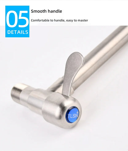 Kitchen Stainless Steel Faucet Wall Mounted Rotate Single Cold Water Sink Tap Household Kitchen Universal Faucet