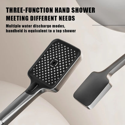 Bathroom Shower System LED Light Shower Head Set Brass Mirror Thermostatic Bathtub Faucet Digital Display Hot & Cold Showers