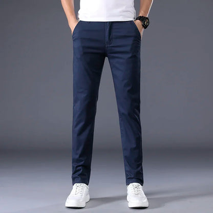 Thin Men's Pants Classic 7 Colors Summer New Casual Pant Business Fashion Stretch Cotton Slim Brand Male Trousers.