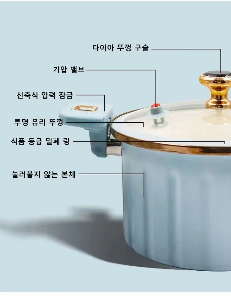 Micro Pressure Cooker Household Large Capacity cooking Pot with Double Ear Non-stick Multi-function Soup Pot Pressure Cooking