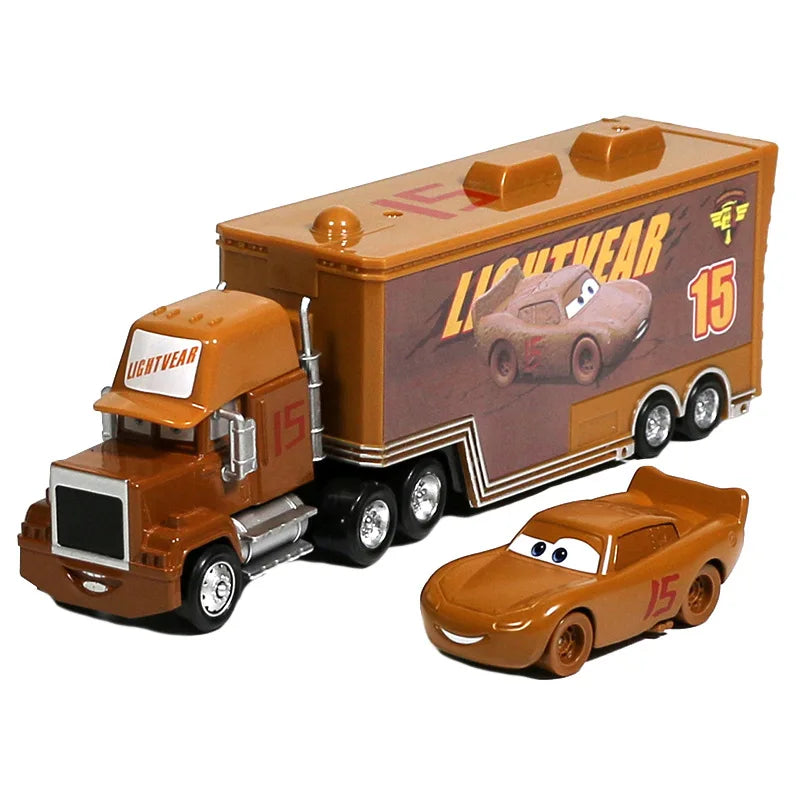 Disney Pixar Cars 2 3 Lightning McQueen Mack Uncle Jackson Storm Car Truck 1:55 Diecast Vehicle Metal Toys Gift for Children