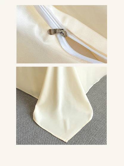 2025 new solid color princess wind-washed cotton skin-friendly cotton twist lace craftsmanship beautiful series four-piece set.