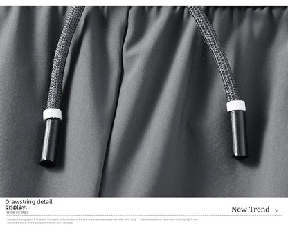 Men Summer Thin Ice Silk Pants Loose Style Workwear Casual Quick Dry Sports Pants Long Breathable High Elasticity