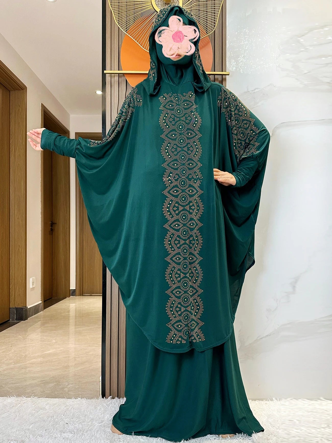 New Two Piece Set Solid Jilbab Prayer Muslim Abaya Set Women Prayer Garment Dress Hijab Long Khimar Skirt Sets Islamic Ramadan