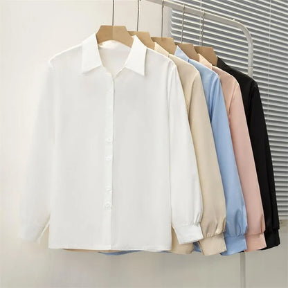 Spring Autumn Casual Chiffon Shirt Women Shirts Fashion Female Long Sleeve Loose Solid Blouse Tops Office Lady Shirts.