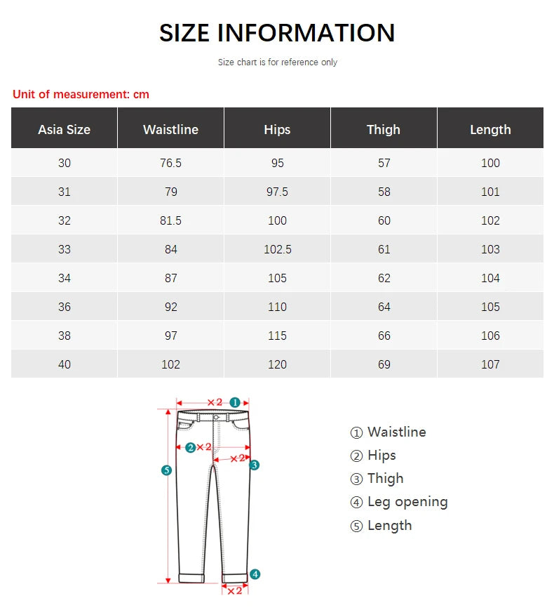 Autumn Classic Men's Fitted Stretch Jeans Business Casual Cotton Denim Straight Leg Pants Male Black Blue Trousers.