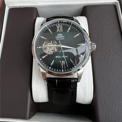 Orient Double Lion Classic Watch Series Refurbished Second Hand Automatic Mechanical Skin Watch Hollow Men's Watch RA-AG002.
