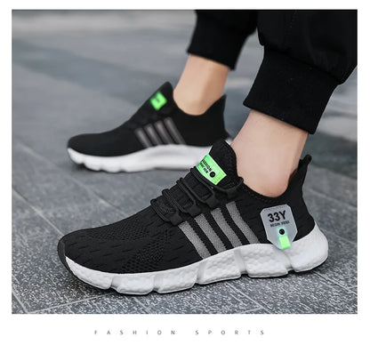 Atmungsaktives Mesh Männer Schuhe Trendy Leichte Fuß Wohnungen Plus Größe Männliche Tennis Turnschuhe Laufen Outdoor Fitness Schuhe 2024