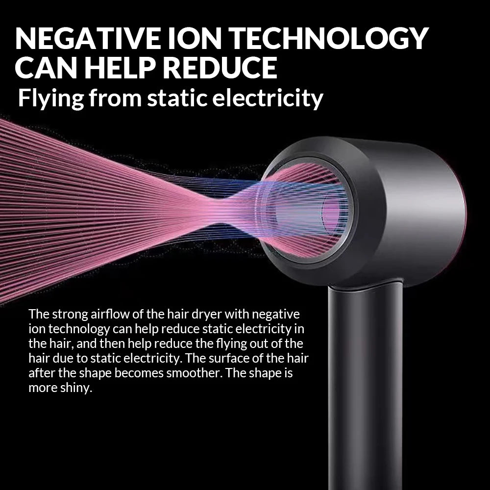 5 in 1 Electric Ionic Hair Dryer High Speed Bladeless HairDryer Negative Ion Professional 1.8M Super Leafless Hair Dryer.