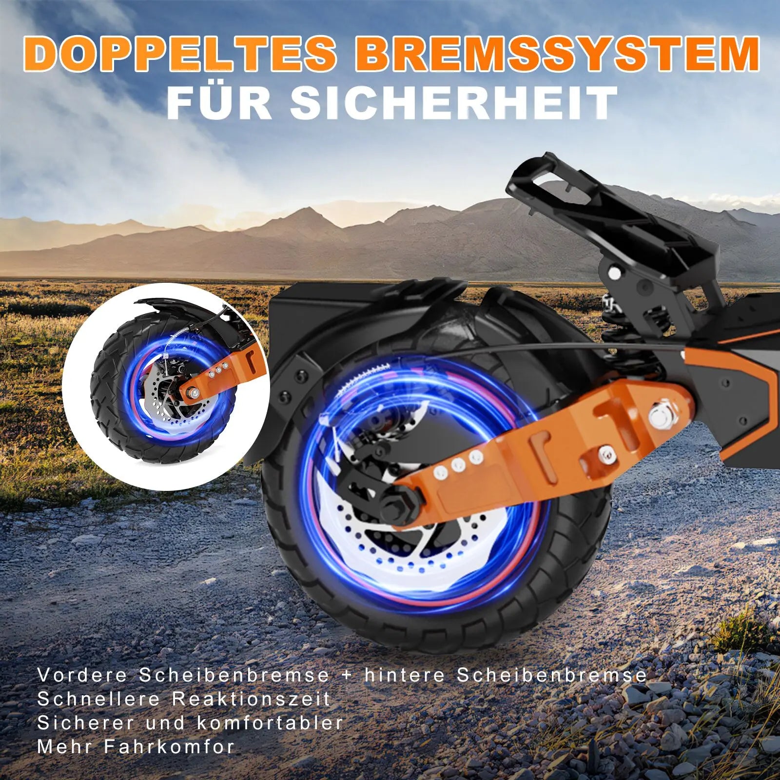 RCB Electric Scooter Adult, D7 ABE,100km Range, 20km/h, 148kg Load - 10" Vacuum Tire, Dual Disc Brake, Waterproof  3-Speed Modes.