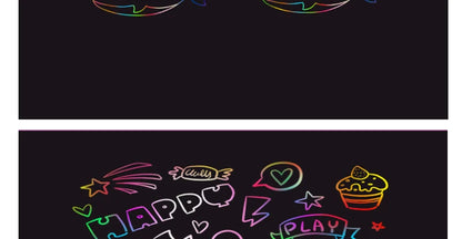 Scratch Art Paper Set 10 Sheets 5 Stencil Templates World Landmarks Animal DIY Kit Creative Painting Craft Magic Toy Kids Gift.