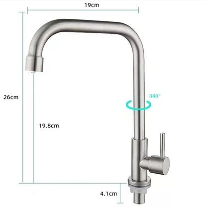 Stainless Steel Kitchen Faucet Single Lever Hole Tap Cold Sink Faucet Single Handle Deck Mounted Water Tap