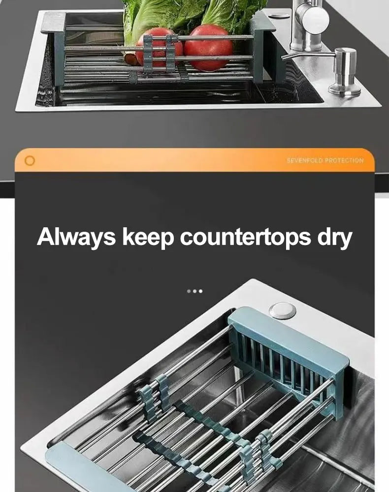 Thickened 304 Stainless Steel Single Sink Kitchen Sink Undermount Dishwashing Trough for Home Improvement