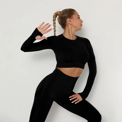 Solid Color seamless gym Yoga Set Legging +sport bra+short+long sleeves Tracksuit  Women Gym Suit Comprehensive Training Jogging.