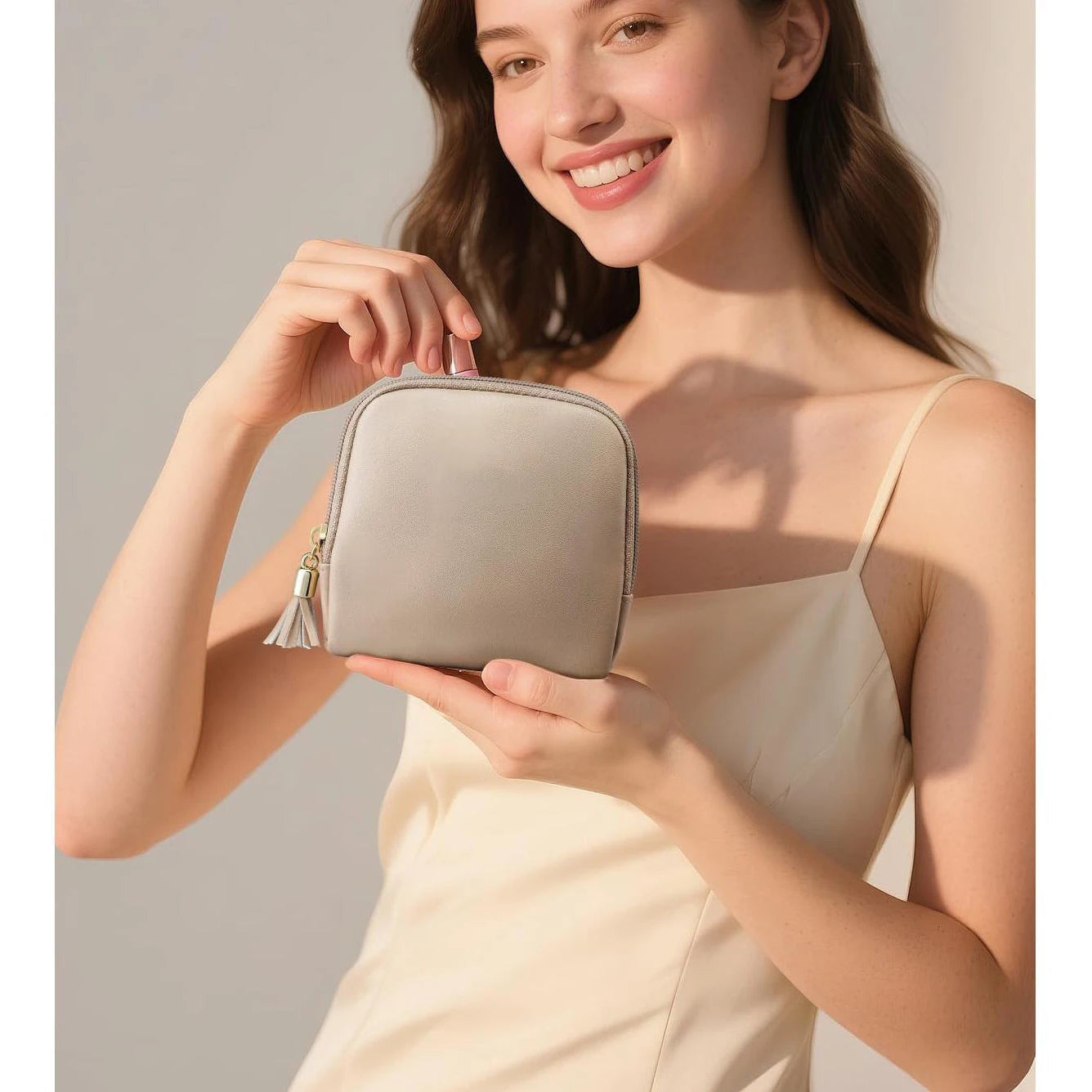 Tassel Jewelry Packing Bag PU Leather Rings Necklace Mini Cosmetic Bag Large Capacity Organizer Jewelry Storage Case Travel.