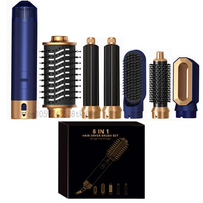 6 in 1 Hair Dryer Multifunctional hot air comb Set Professional Curling Iron Hair Straightener Air Styling Tool Hair Dryer.