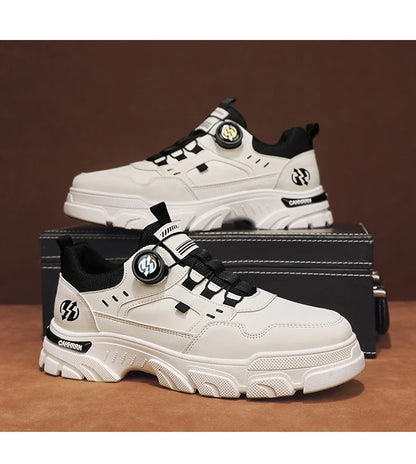 Men Sneakers Spring Autumn New High Top Men Casual Leathers Thick Soled Trendy Wear Resistant Short Boots Platform Sports Shoes