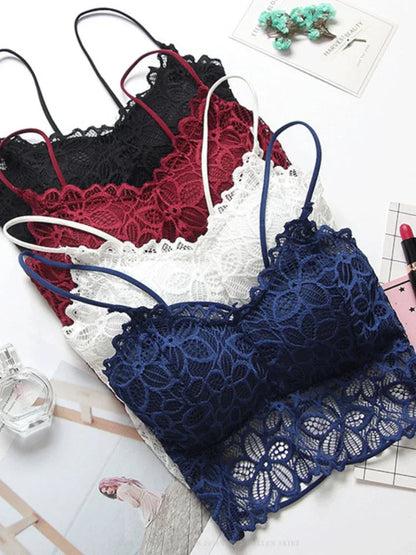 Sexy Lingerie Seamless Sport Bra Strapless Top Bra Girls Sunflower Lace Bras Push Up Bralette Brassiere for Women Underwear.