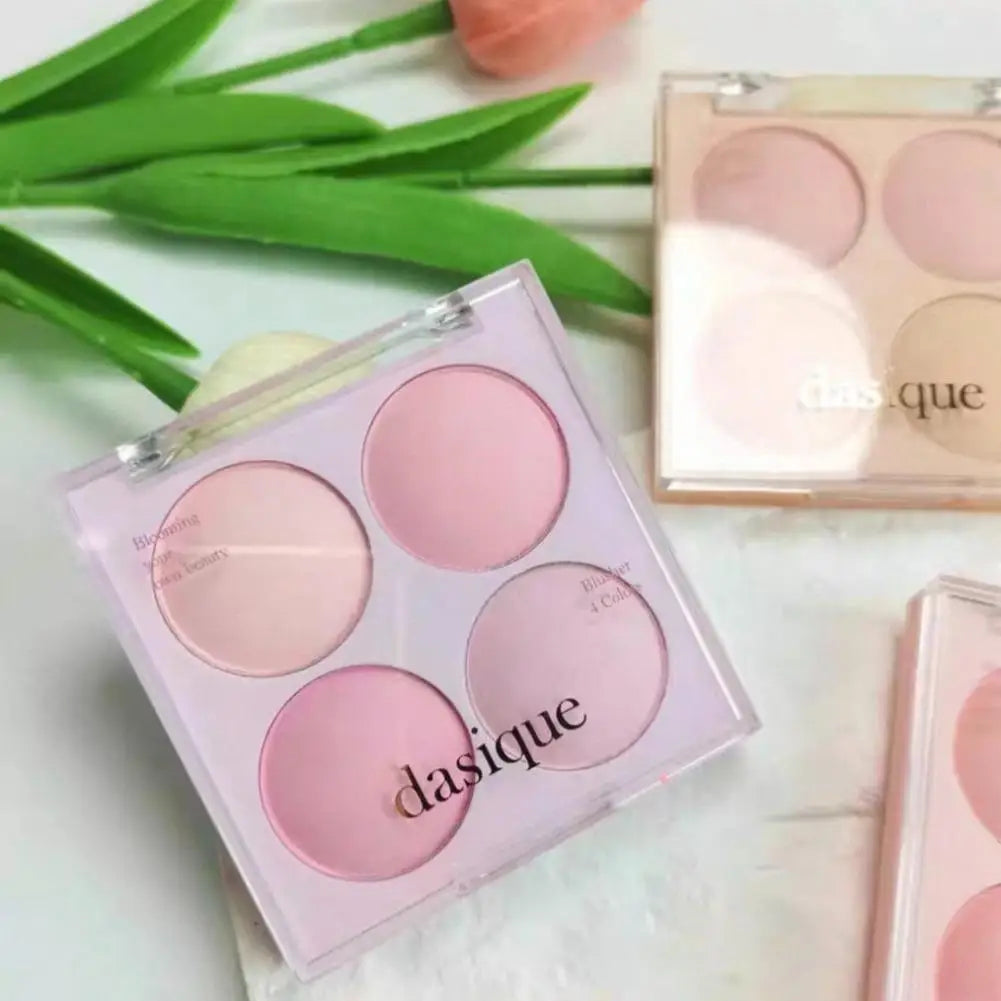 Korean Dasique 4 Colors Blush Powder Velvet Peach Pink Blush Palette Sweet Natural Cheek Contour Tint   Korean Makeup Cosmetics.