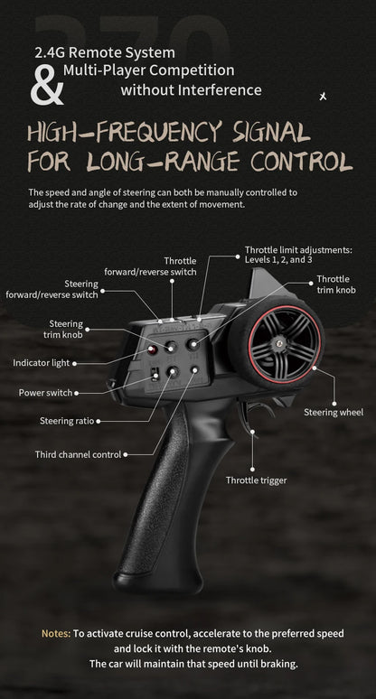 1/18 RC Climbing Car 4WD Off-road Remote Control Vehicle RTR Rock Crawler Big-wheel 4x4 Electric Truck Model Toys for Kids.