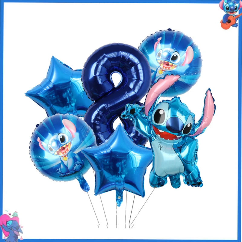 Disney Stich Geburtstag Party Dekorationen Blau Thema Geschirr Tischdecke Banner Hängende Spirale Für Kinder Event Liefert.
