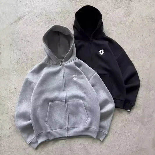 Streetwear Hoodie Sets Mens Y2K Straight Sweatpants Fashion Embroidery Logo Suits Casual High Street Couple Training Suit.