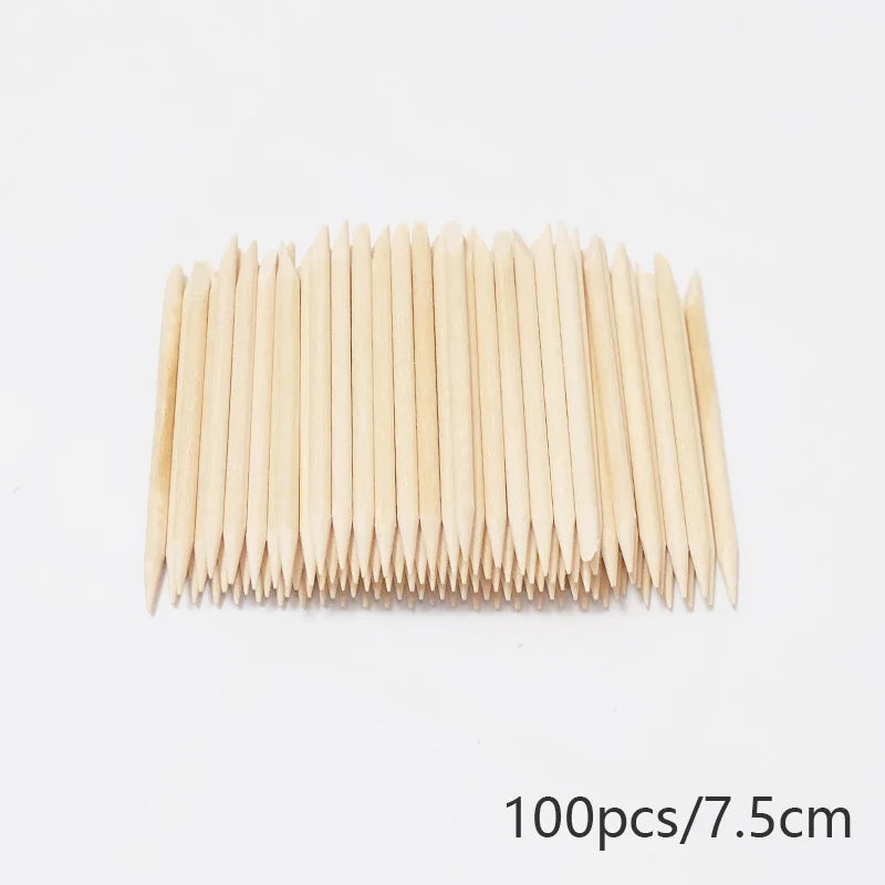 20/50/100pcs Nail Cuticle Pusher Wooden Design Drawing Painting Stick Remover Orange Wood Sticks for Nail Art Tools.