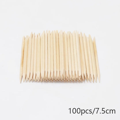 20/50/100pcs Nail Cuticle Pusher Wooden Design Drawing Painting Stick Remover Orange Wood Sticks for Nail Art Tools.