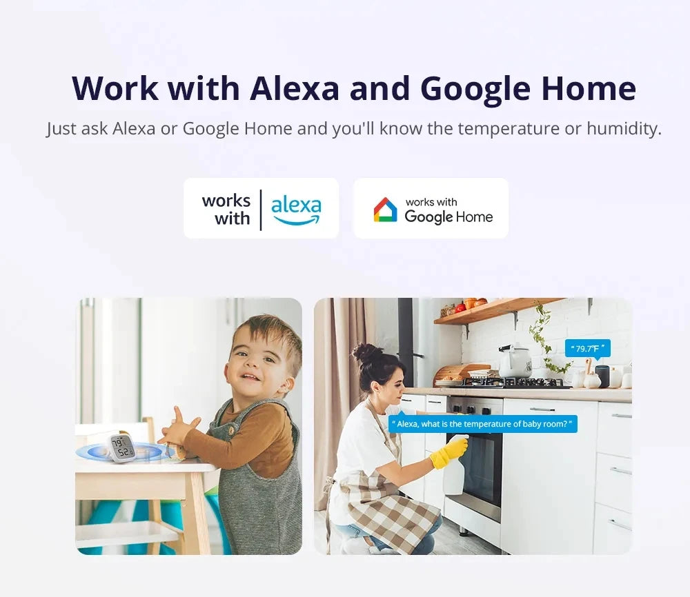 SONOFF SNZB 02D Zigbee Temperatur-Feuchtigkeitssensor SNZB-02D mit LCD-Bildschirm für EWeLink SONOFF ZigBee Bridge Alexa Alice.