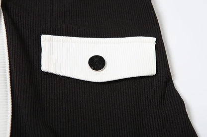 Sisterlinda Classic Street 2 Piece Set Autumn Daily Panelled Trim Full Sleeve Single Breasted Tops+Slim Pants Female Casual Suit.