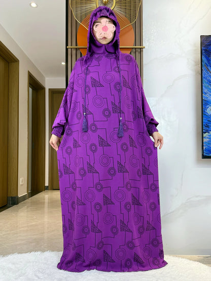 Promotion New Double Hat Women Abaya With Hooded Irregular Pattern Long Abaya Tassel Muslim Saudi Prayer Kaftan Oriental Robes