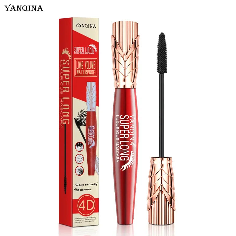 Silk Fiber Black Mascara Makeup Waterproof Lasting Lengthens Eyelashes Extension Non-smudge Anti-sweat Mascara Makeup Cosmetics.