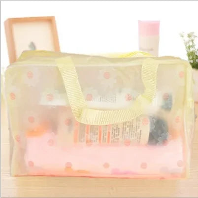 5 Color Waterproof PVC Cosmetic Storage Bag Women Transparent Organizer for Makeup Pouch Compression Travelling Bath Bags.