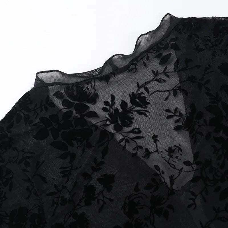 Autumn New Fashionable Chiffon Slim Fit Ruffle Trumpet Sleeve Shirt for Women