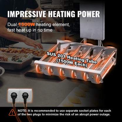 SucceBuy Commercial Electric Deep Fryer w/Dual Tanks 12L 3000W  Stainless Steel Countertop Fryer for Fried Chicken French Fries.