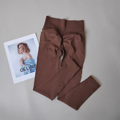 High Waist Belly-tightening Peach Buttocks Fitness Pants Unrestrained Cycling Pilates Skin-friendly High-elastic Yoga Leggings.