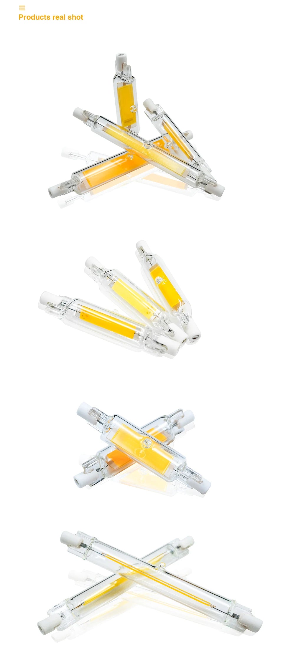 R7S LED 78mm 15W 20W R7S Spotlight 118mm 30W 50W AC 110V 220V 230V J78 J118 COB Lamp Bulb Glass Tube Replace Halogen Lamp Light.